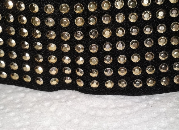 TODAY Only$25 Hot Topic Black Choker Rose Gold Copper Rhinestone flat studs NEW - Picture 1 of 7